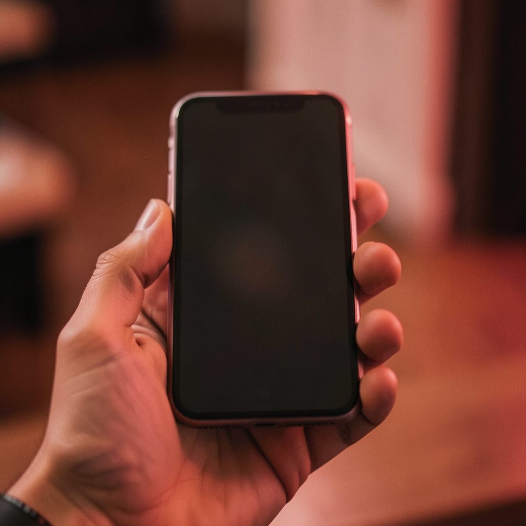 Smartphone icon on a soft pastel circle